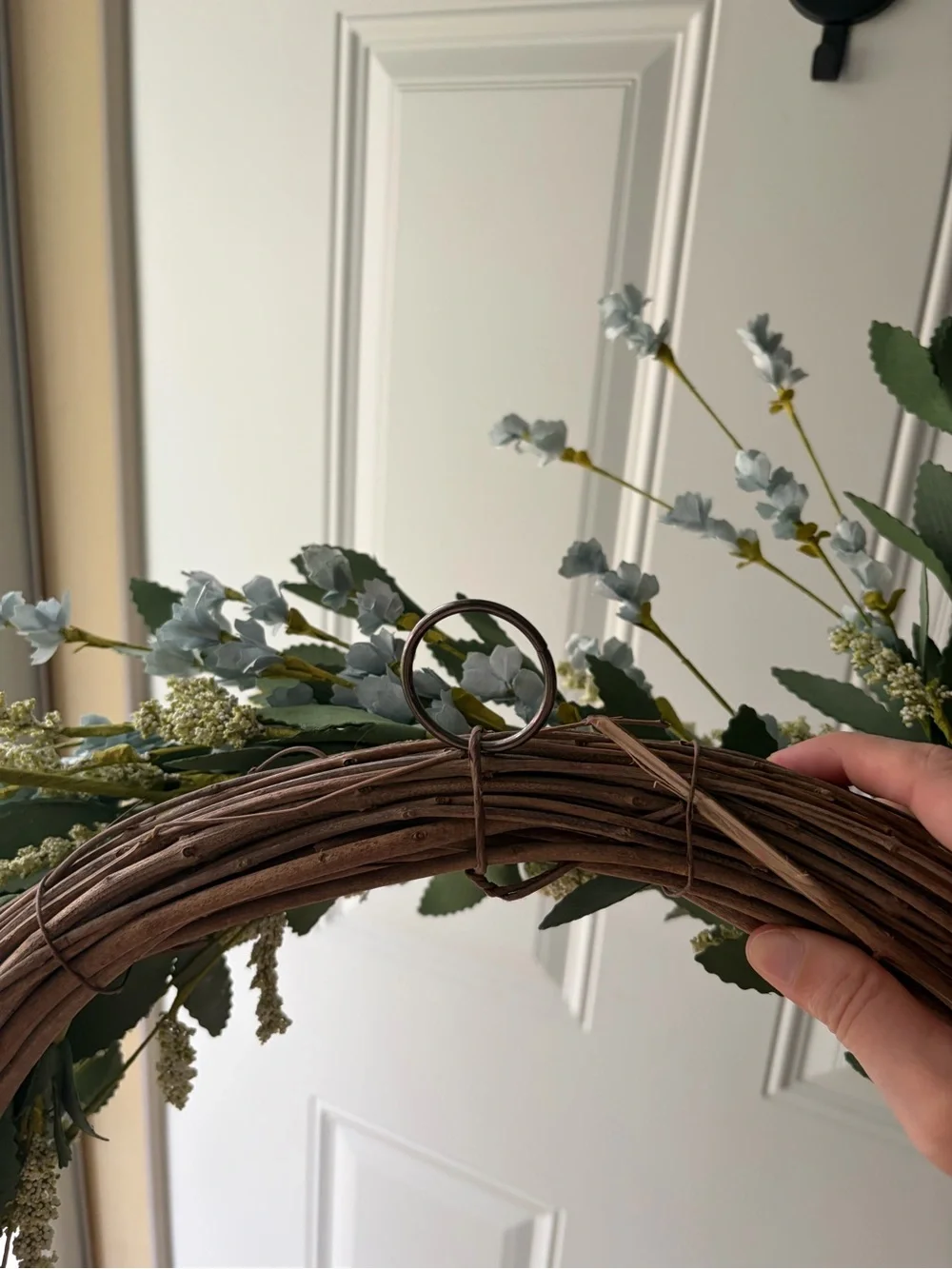 White & Green Willow Spray Wreath by